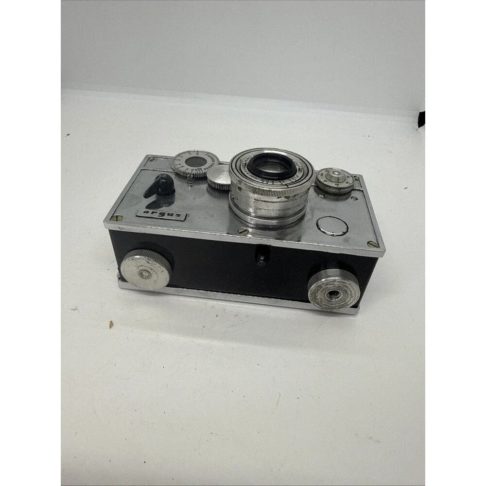 Argus C3 Brick 35mm Rangefinder Camera w/ 50mm F3.5 Cintar Lens VTG Tested